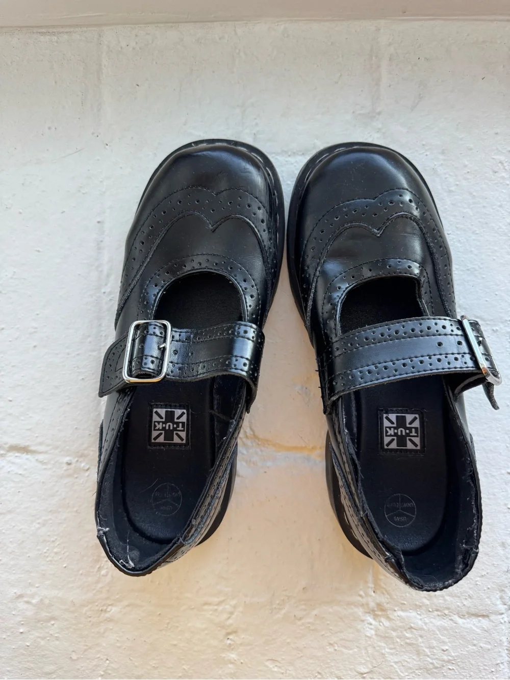 T.U.K Black Mary Jane Buckle Shoes